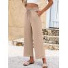 image:imageANRABESS Palazzo Pants for Women Summer Casual Flowy High Waist Wide Leg Capri Pants 2026 Loose Lounge Cropped Beach TrousersKhaki