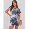 image:imageANRABESS Rompers for Women Summer 2026 Casual Dressy One Piece Tshirt Short Pants Jumpsuit Beach Vacation Outfit ClothesTie Dye Space Gray