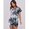 image:imageANRABESS Rompers for Women Summer 2026 Casual Dressy One Piece Tshirt Short Pants Jumpsuit Beach Vacation Outfit ClothesTie Dye Space Gray