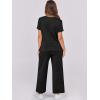 image:imageANRABESS Women 2 Piece Lounge Sets Summer Travel Sweat Outfits Short Sleeve Wide Leg Casual Matching Tracksuits ClothesBlack