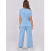 image:imageANRABESS Women 2 Piece Lounge Sets Summer Travel Sweat Outfits Short Sleeve Wide Leg Casual Matching Tracksuits ClothesBlue