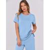 image:imageANRABESS Women 2 Piece Lounge Sets Summer Travel Sweat Outfits Short Sleeve Wide Leg Casual Matching Tracksuits ClothesBlue