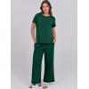 image:imageANRABESS Women 2 Piece Lounge Sets Summer Travel Sweat Outfits Short Sleeve Wide Leg Casual Matching Tracksuits ClothesDeep Green