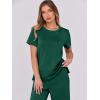 image:imageANRABESS Women 2 Piece Lounge Sets Summer Travel Sweat Outfits Short Sleeve Wide Leg Casual Matching Tracksuits ClothesDeep Green