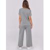 image:imageANRABESS Women 2 Piece Lounge Sets Summer Travel Sweat Outfits Short Sleeve Wide Leg Casual Matching Tracksuits ClothesGrey