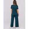 image:imageANRABESS Women 2 Piece Lounge Sets Summer Travel Sweat Outfits Short Sleeve Wide Leg Casual Matching Tracksuits ClothesLake Green