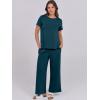 image:imageANRABESS Women 2 Piece Lounge Sets Summer Travel Sweat Outfits Short Sleeve Wide Leg Casual Matching Tracksuits ClothesLake Green