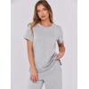 image:imageANRABESS Women 2 Piece Lounge Sets Summer Travel Sweat Outfits Short Sleeve Wide Leg Casual Matching Tracksuits ClothesLight Grey