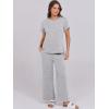 image:imageANRABESS Women 2 Piece Lounge Sets Summer Travel Sweat Outfits Short Sleeve Wide Leg Casual Matching Tracksuits ClothesLight Grey