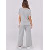 image:imageANRABESS Women 2 Piece Lounge Sets Summer Travel Sweat Outfits Short Sleeve Wide Leg Casual Matching Tracksuits ClothesLight Grey