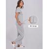 image:imageANRABESS Women 2 Piece Lounge Sets Summer Travel Sweat Outfits Short Sleeve Wide Leg Casual Matching Tracksuits ClothesLight Grey