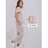 image:imageANRABESS Women 2 Piece Lounge Sets Summer Travel Sweat Outfits Short Sleeve Wide Leg Casual Matching Tracksuits ClothesLight Khaki