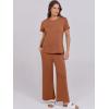 image:imageANRABESS Women 2 Piece Lounge Sets Summer Travel Sweat Outfits Short Sleeve Wide Leg Casual Matching Tracksuits ClothesRust