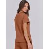 image:imageANRABESS Women 2 Piece Lounge Sets Summer Travel Sweat Outfits Short Sleeve Wide Leg Casual Matching Tracksuits ClothesRust