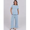 image:imageANRABESS Women 2 Piece Lounge Sets Summer Travel Sweat Outfits Short Sleeve Wide Leg Casual Matching Tracksuits ClothesSky Blue