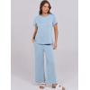 image:imageANRABESS Women 2 Piece Lounge Sets Summer Travel Sweat Outfits Short Sleeve Wide Leg Casual Matching Tracksuits ClothesSky Blue