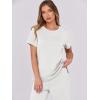 image:imageANRABESS Women 2 Piece Lounge Sets Summer Travel Sweat Outfits Short Sleeve Wide Leg Casual Matching Tracksuits ClothesWhite