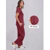 image:imageANRABESS Women 2 Piece Lounge Sets Summer Travel Sweat Outfits Short Sleeve Wide Leg Casual Matching Tracksuits ClothesWine Red