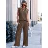 image:imageANRABESS Women 2 Piece Outfits Tank Top amp Palazzo Pants 2026 Summer Lounge Matching Sets Travel Vacation Beach ClothingDark Brown