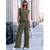 image:imageANRABESS Women 2 Piece Outfits Tank Top amp Palazzo Pants 2026 Summer Lounge Matching Sets Travel Vacation Beach ClothingDark Green