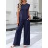 image:imageANRABESS Women 2 Piece Outfits Tank Top amp Palazzo Pants 2026 Summer Lounge Matching Sets Travel Vacation Beach ClothingNavy Blue