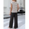image:imageANRABESS Women 2 Piece Outfits Tank Top amp Palazzo Pants 2026 Summer Lounge Matching Sets Travel Vacation Beach ClothingStripe Black and White