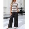 image:imageANRABESS Women 2 Piece Outfits Tank Top amp Palazzo Pants 2026 Summer Lounge Matching Sets Travel Vacation Beach ClothingStripe Black and White