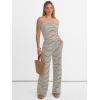 image:imageANRABESS Women 2 Piece Sets Summer Striped Outfits Matching Tube Top Wide Leg Lounge Pants 2026 Travel Beach Vacation ClothesBeige Black Stripe