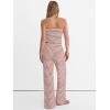 image:imageANRABESS Women 2 Piece Sets Summer Striped Outfits Matching Tube Top Wide Leg Lounge Pants 2026 Travel Beach Vacation ClothesBeige Red Stripe