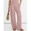 image:imageANRABESS Women 2 Piece Sets Summer Striped Outfits Matching Tube Top Wide Leg Lounge Pants 2026 Travel Beach Vacation ClothesBeige Red Stripe