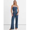 image:imageANRABESS Women 2 Piece Sets Summer Striped Outfits Matching Tube Top Wide Leg Lounge Pants 2026 Travel Beach Vacation ClothesBlue Green Stripe