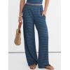 image:imageANRABESS Women 2 Piece Sets Summer Striped Outfits Matching Tube Top Wide Leg Lounge Pants 2026 Travel Beach Vacation ClothesBlue Green Stripe