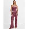image:imageANRABESS Women 2 Piece Sets Summer Striped Outfits Matching Tube Top Wide Leg Lounge Pants 2026 Travel Beach Vacation ClothesWine Red Pink Stripe