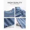 image:imageANRABESS Women 2 Piece Summer Outfits 2026 Crochet Sweater Vest Wide Leg Pants Lounge Matching Sets Travel Vacation ClothesDusty Blue