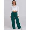 image:imageANRABESS Women Asymmetric High Waist Wide Straight Leg Sweatpants with Pockets 2024 Fall Trendy Sweat Jogger PantsGreen