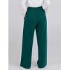image:imageANRABESS Women Asymmetric High Waist Wide Straight Leg Sweatpants with Pockets 2024 Fall Trendy Sweat Jogger PantsGreen