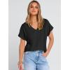 image:imageANRABESS Women Dressy Tops Short Sleeve Casual Blouses V Neck Lace Trim Summer Boho Shirts 2026 Spring Trendy ClothesBlack