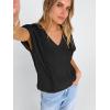 image:imageANRABESS Women Dressy Tops Short Sleeve Casual Blouses V Neck Lace Trim Summer Boho Shirts 2026 Spring Trendy ClothesBlack