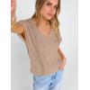 image:imageANRABESS Women Dressy Tops Short Sleeve Casual Blouses V Neck Lace Trim Summer Boho Shirts 2026 Spring Trendy ClothesYellow Khaki