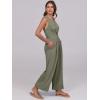 image:imageANRABESS Women Jumpsuits Sleeveless V Neck Elegant Dressy Casual Backless One Piece Pants Romper 2026 Summer OutfitsOlive