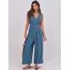 image:imageANRABESS Women Jumpsuits Sleeveless V Neck Elegant Dressy Casual Backless One Piece Pants Romper 2026 Summer OutfitsTeal
