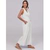 image:imageANRABESS Women Jumpsuits Sleeveless V Neck Elegant Dressy Casual Backless One Piece Pants Romper 2026 Summer OutfitsWhite