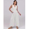 image:imageANRABESS Women Jumpsuits Sleeveless V Neck Elegant Dressy Casual Backless One Piece Pants Romper 2026 Summer OutfitsWhite
