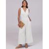 image:imageANRABESS Women Jumpsuits Sleeveless V Neck Elegant Dressy Casual Backless One Piece Pants Romper 2026 Summer OutfitsWhite