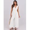 image:imageANRABESS Women Jumpsuits Sleeveless V Neck Elegant Dressy Casual Backless One Piece Pants Romper 2026 Summer OutfitsWhite