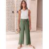 image:imageANRABESS Women Linen Pants Casual Loose High Waist Boho Wide Leg Cropped Palazzo Beach Pants Summer Outfits 2026 TrendyArmy Green