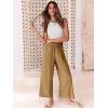image:imageANRABESS Women Linen Pants Casual Loose High Waist Boho Wide Leg Cropped Palazzo Beach Pants Summer Outfits 2026 TrendyDark Khaki