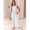 image:imageANRABESS Women Linen Pants Casual Loose High Waist Boho Wide Leg Cropped Palazzo Beach Pants Summer Outfits 2026 TrendyWhite