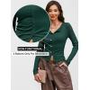 image:imageANRABESS Women Long Sleeve Button Down Shirts Ribbed Knit Slim Fitted Crop Tops 2026 Fall Y2K Dressy Casual Trendy OutfitsDeep Green