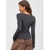 image:imageANRABESS Women Long Sleeve Button Down Shirts Ribbed Knit Slim Fitted Crop Tops 2026 Fall Y2K Dressy Casual Trendy OutfitsDeep Grey
